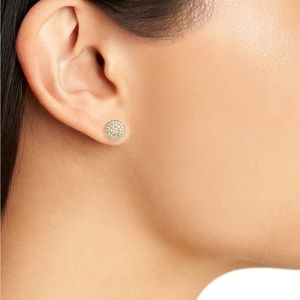 Sterling Forever Pavé Disc Stud Earrings